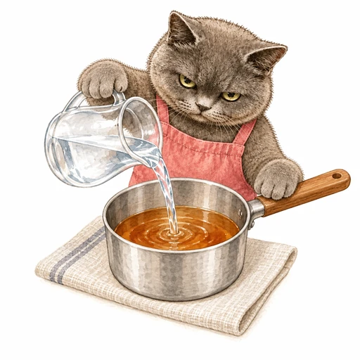 昆布と干ししいたけの天つゆ：同量の水で薄める