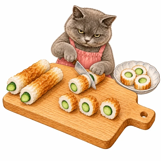 ちくわきゅうり：切って盛る